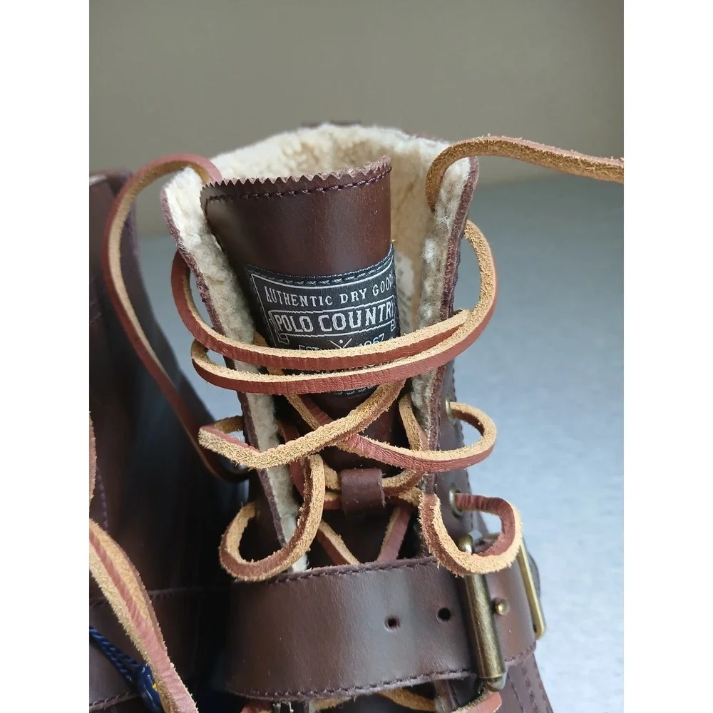 Ralph Lauren Boots Mens 7 Polo Country Ranger Leather Lace Up Moc Toe New